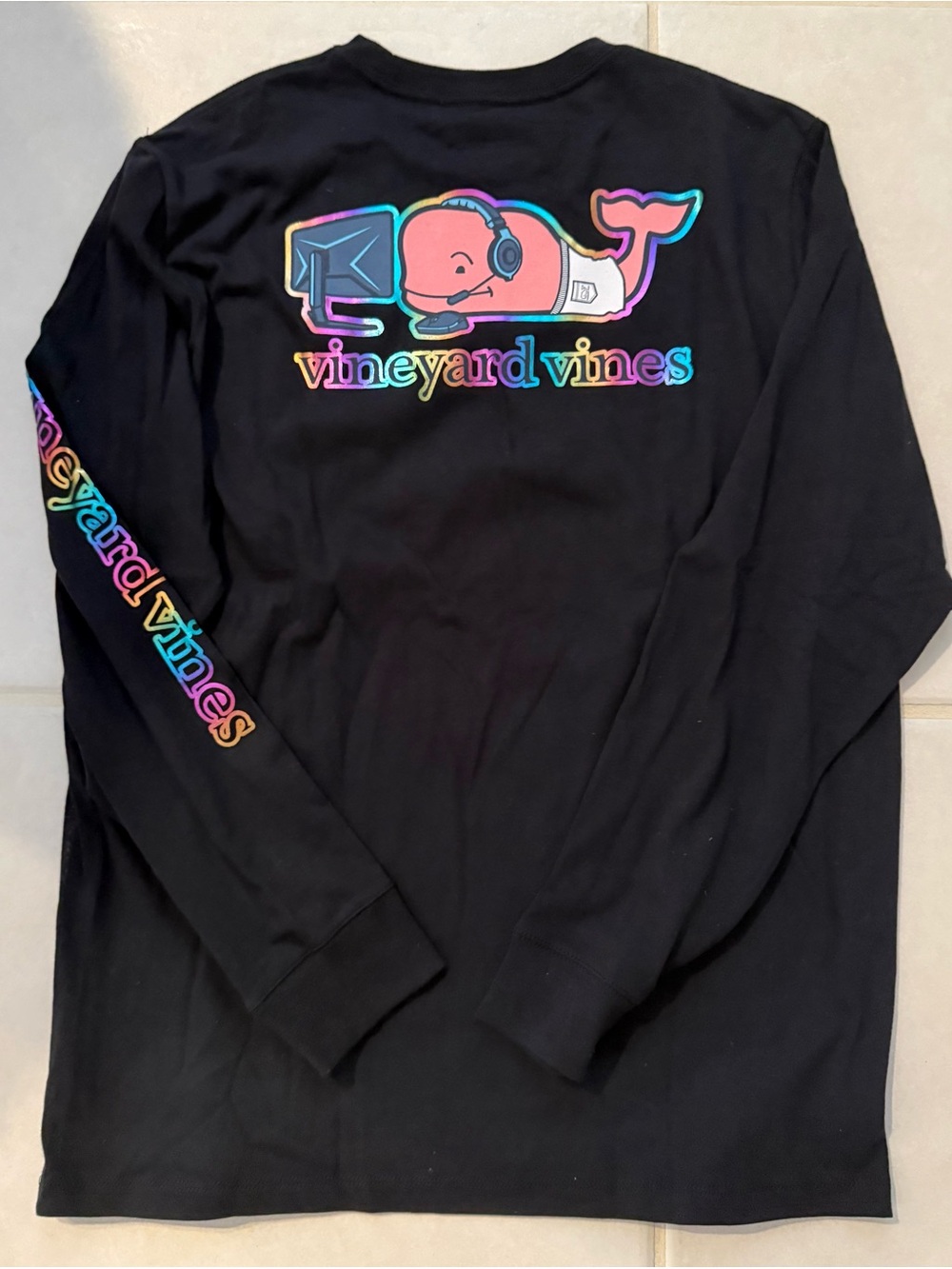 Vineyard Vines Kids' Navy Long-Sleeve Gamer Logo Size XL NWOT